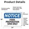 Signmission Food Preparation Sink Only, 24 in W x Rectangle, Vinyl Decal OS-2PACK-NS-D-1824-L-12835 - alternate 3